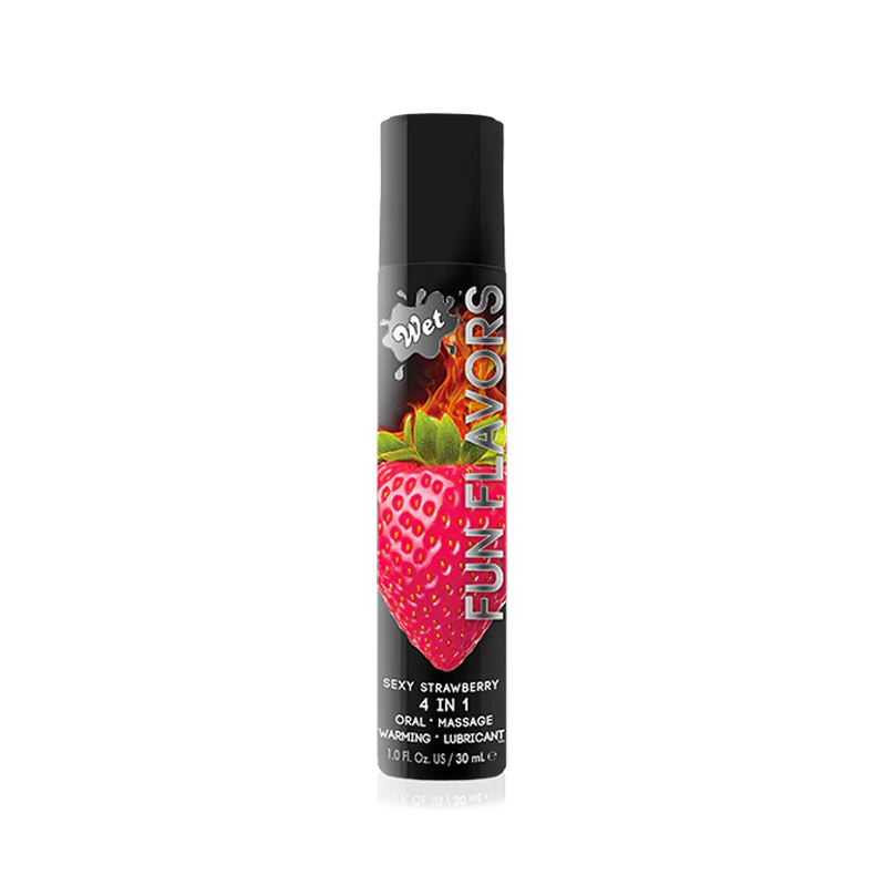 Lubricante Wet Fun Flavors 4 en 1 - Sexy Strawberry 1 oz