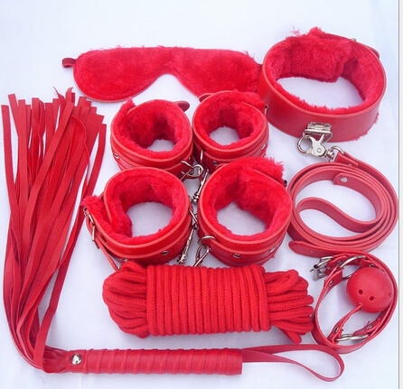 Kit BDSM 7 piezas - Black - Red - Pink