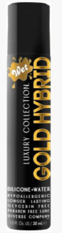 Lubricante Intimo Wet Gold Hybrid Water Mezcla de silicona - 1 Fl Oz
