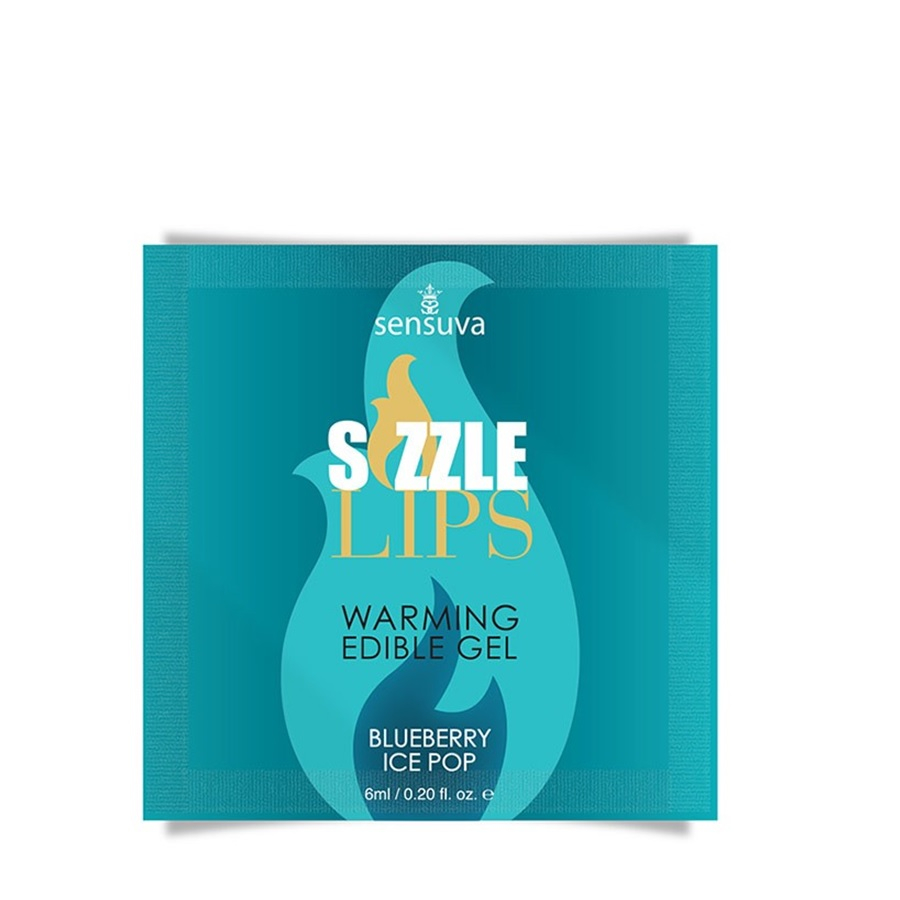 Sensuva - Sizzle Lips Edible Warming Gel - Blueberry Ice Pop 6ml.