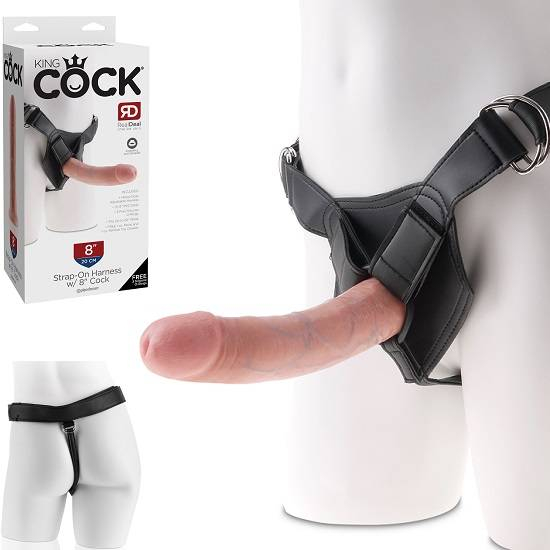 King Cock Strap-On Harness With 8" Cock