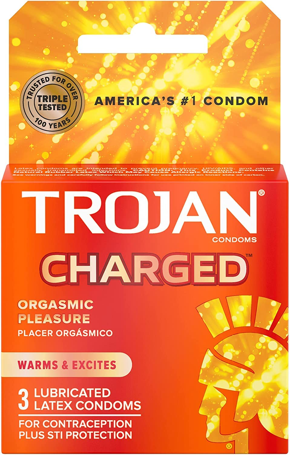 Trojan Charged Condoms - 3 Pack
