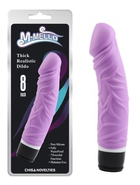 M-Mello Silicone Vibrator 8" - Morado